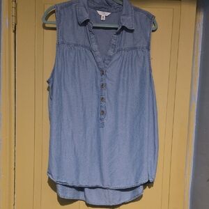Time and Tru Light Blue Sleeveless Blouse